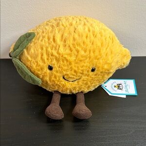 Jellycat Sunny Lemon Plush with Green Leaf